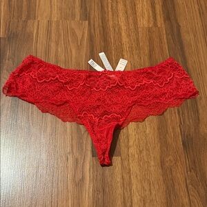 Victoria’s Secret Red Lace Wide Side Thong